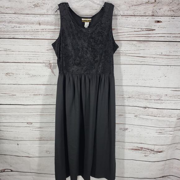 Dana Scott Vintage Black Velvet Dress Jacket Set Size 13/14 - Picture 11 of 12